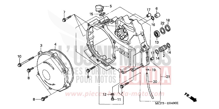 PANNEAU CARTER-MOTEUR D. de VTR1000 SP-2 GRAPHITE BLACK (NHB01) 2006